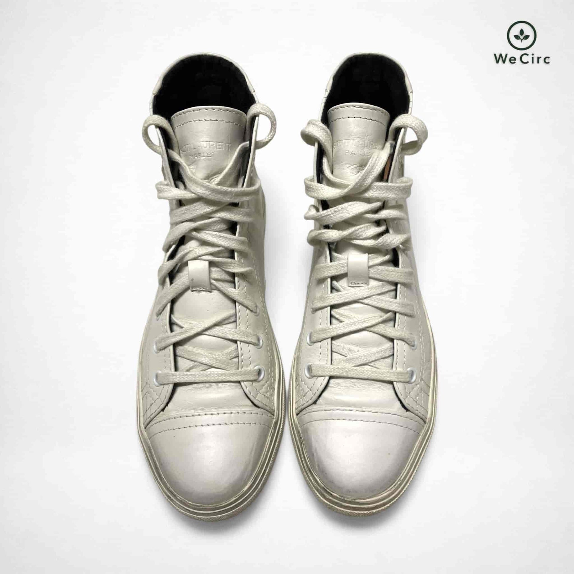 Bedford Distressed High-Top-Sneaker Weiß 39 - Detailansicht