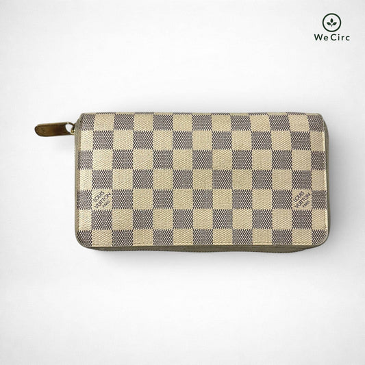 Louis Vuitton Zippy Portemonnaie Damier Azure Creme - Hauptansicht