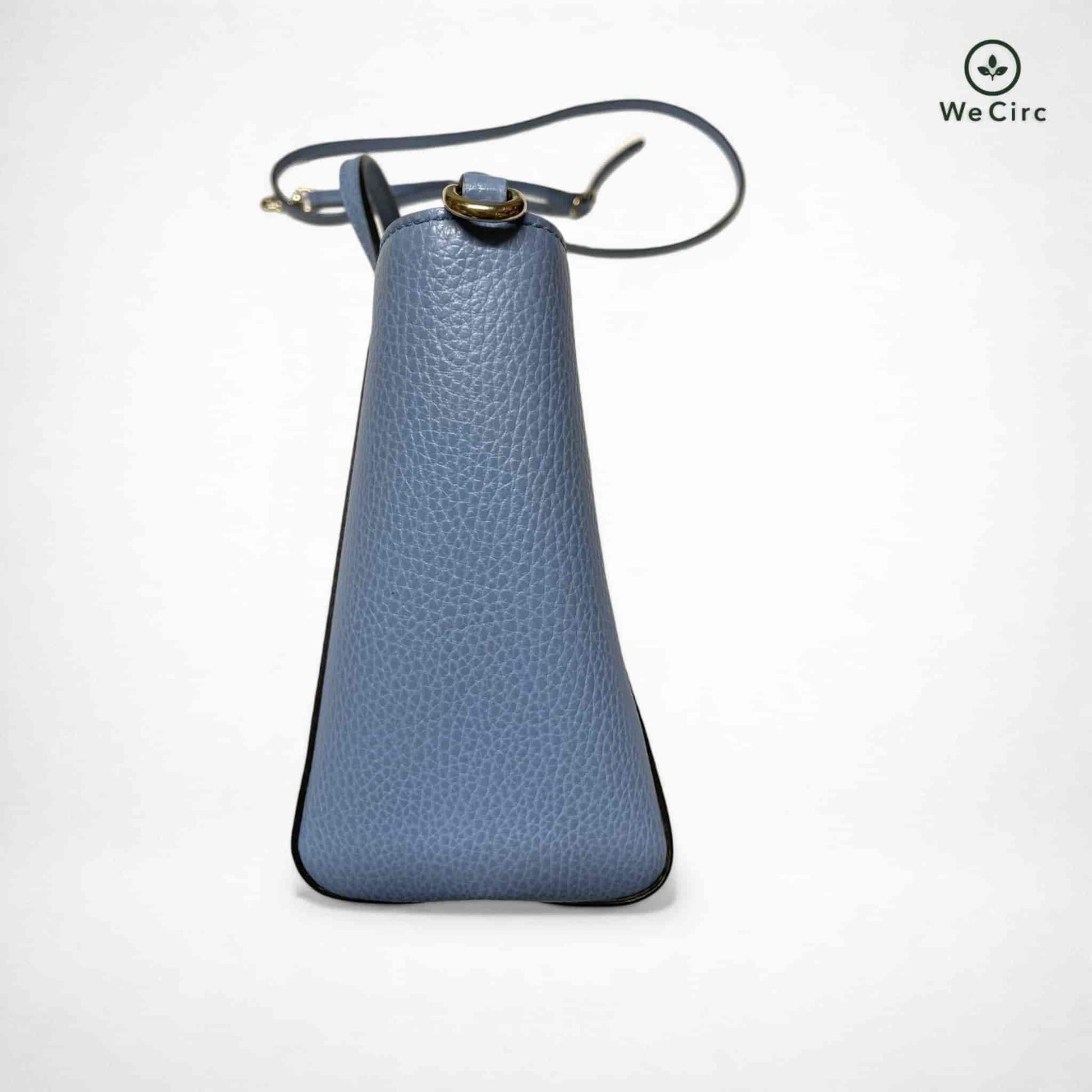 Gucci Swing Two Way Ledertasche Blau - Detailansicht