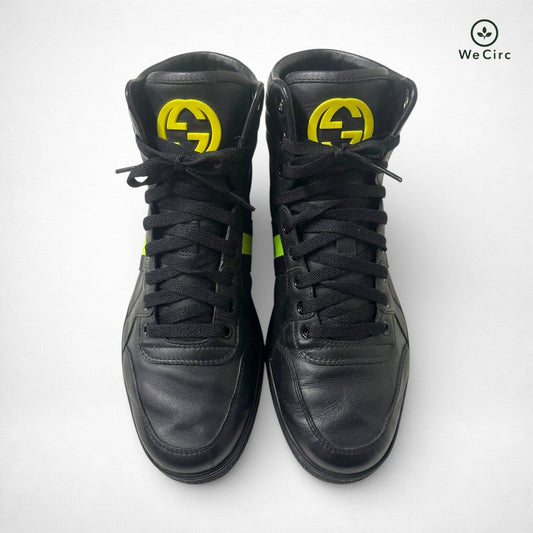 Gucci Coda Neon Stripe Leather High Top Sneaker Schwarz 40 - Hauptansicht