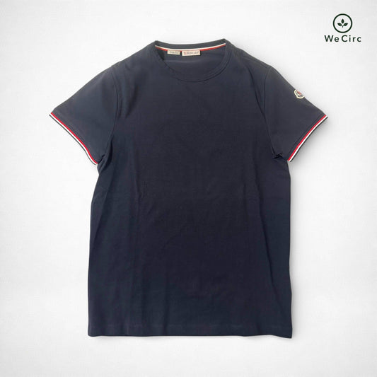 Basic Logo Shirt mit dreifarbigem Besatz Navy M - Hauptansicht